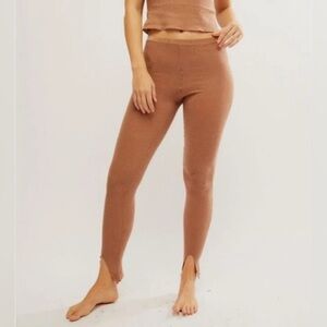 Women's Tan Ribbed Pants
